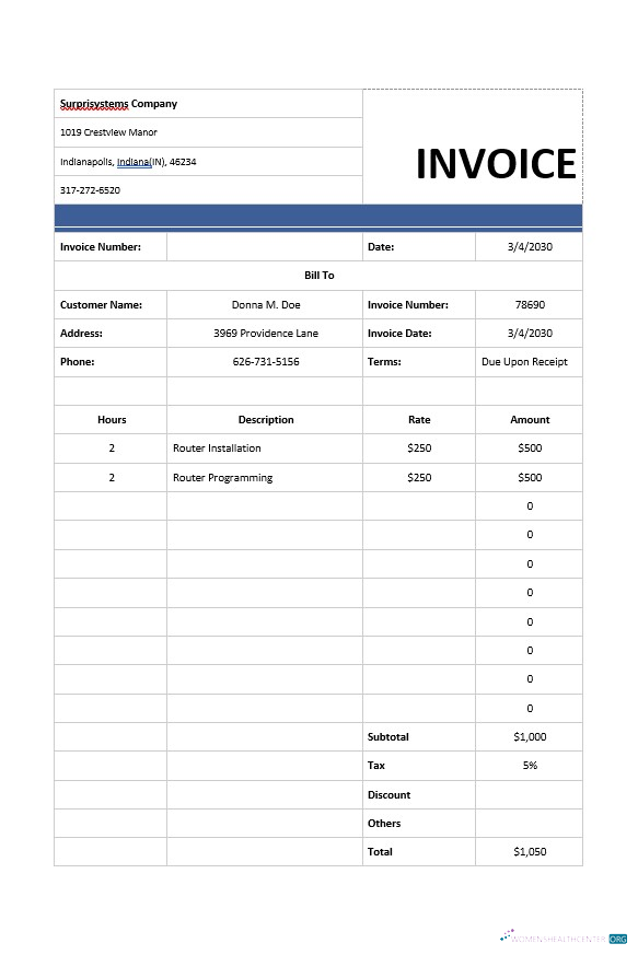 Download Computer Services Invoice Template Photoshop template